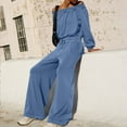 thumbnail image 2 of Kaemgyyd Jumpsuits for Women Casual Loose off Shoulder Long Sleeve Romper Baggy Wide Leg Pants One-Piece Outfit with Pockets, 2 of 7