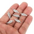 thumbnail image 3 of Uxcell Leaf Pendants, 50 Pack Metal Tree Leaf Beads Bulk Leaves Charm for Jewelry Making Style 11, Silver, 3 of 5