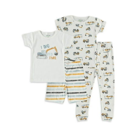 

Chick Pea Baby Boy & Toddler Boy 4 PC Tight Fit Cotton Sleepwear Pajamas Sizes 12 Months-4T
