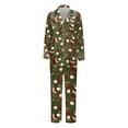 thumbnail image 3 of Family Christmas Pajamas 2 Piece Xmas Print Family Matching Button Pajamas Sleepwear Relaxed Fit Home Wear Lounge Set Long Sleeve Round Neck for Mom Mother Women Pajama Sets, 3 of 9