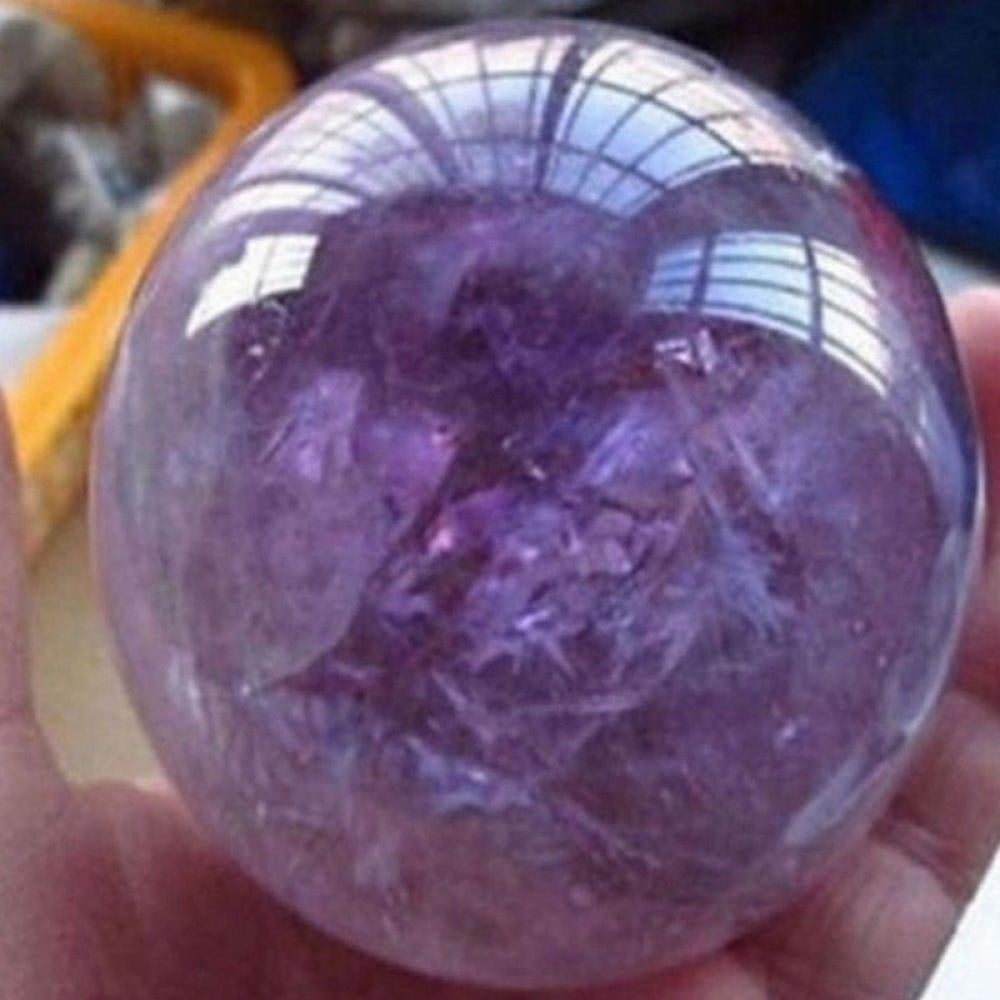 Fashion 40mm Large Natural Citrine Quartz Crystal Sphere Ball Healing Gemstone 