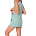 thumbnail image 3 of INSPIRAR CHIC Conjunto de Dos Piezas de Suéter Sin Mangas de Tejido para Mujeres, Top de Tanque y Pantalones Cortos de Ciclista, Pijamas M Verde Teal, 3 of 5