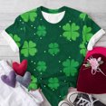 thumbnail image 2 of Puntoco Short Sleeve Women Tops Clearance 2025,Happy St Patrick'S Day Cotton Shirt for Women Clover Graphic Print Summer Athletic Short Sleeve Roundneck Casual Tee Tops White 12(XXL), 2 of 5