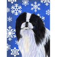 thumbnail image 1 of 11 x 15 In. Japanese Chin Winter Snowflakes Holiday Flag, Garden Size, 1 of 1