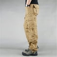 thumbnail image 3 of Men's 8-Pocket Slim Fit Cargo Pants, Casual Jogger Work Trousers Lightweight for Hiking, Outdoor and Utility Wear,Khaki,36, 3 of 5