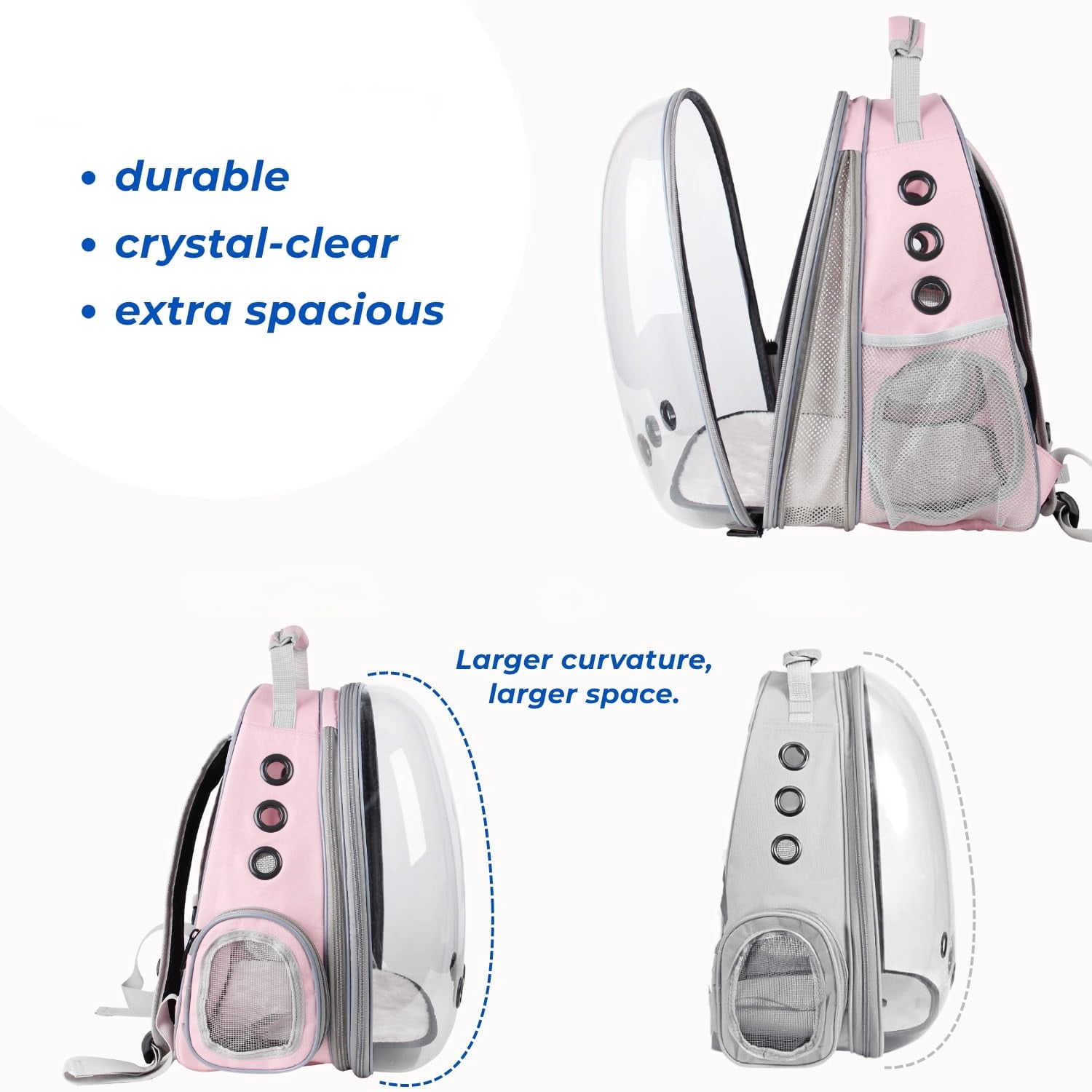 Lollimeow Cat Carrier Backpack with Panoramic Bubble Window, Supports 16 lbs Pets