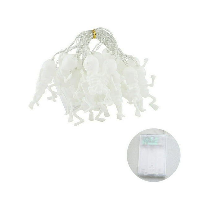 Halloween Skeleton String Light Waterproof 10/20/30/40 LED Battery Operated USB Rechargeable Indoor Outdoor Festival Party Decoration Fairy Lamp