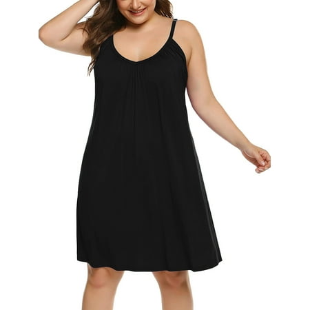 

Plus Size Sleeveless Nightgown V Neck Sleepwear Soft Pajama Dress Short Nightdress for Women