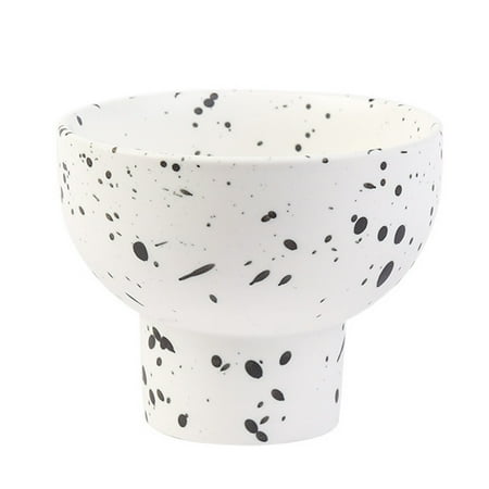 

1pc Creative Fruit Bowl Salad Bowl Ceramic Dessert Bowl Tableware (Black)