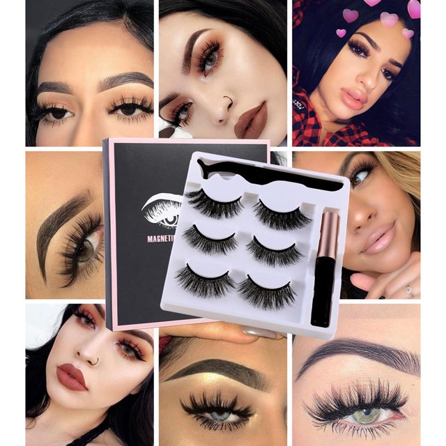 de Pestañas Magnéticas con Delineador de Ojos - de Delineador de Ojos para Pestañas - exterior exterior exterior Natural - No Se Pegamento 1 Yinane delineador de ojos con pestañas postizas