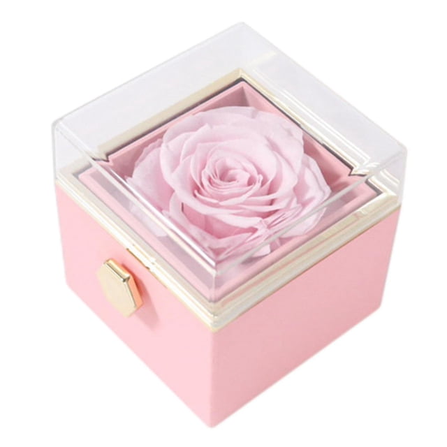 Caja de collar de rosa eterna Regalo de boda del día de San Valentín C