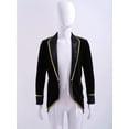 thumbnail image 5 of Yartina Kids Boys Velvet Long Sleeve Tailcoat Regal King/Prince Show Stage Performance Tuxedo Jacket Black 8, 5 of 7