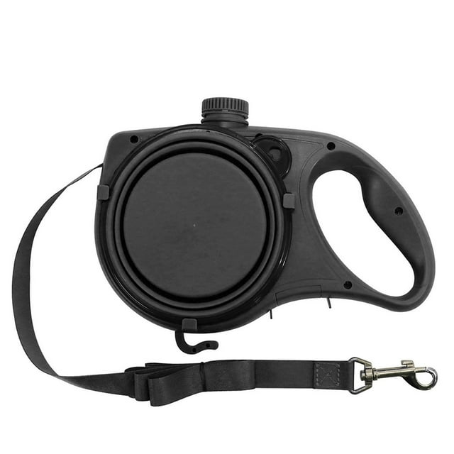 5M Heavy-Duty Retractable Dog Leash with ABS Plastic Handle, Steel Lock & Nylon Rope - 3-in-1 Multi-Function Leash for Walking, Jogging & Training - 22 x 16 x 5 cm, 376g Akmoler | Plastic, Black