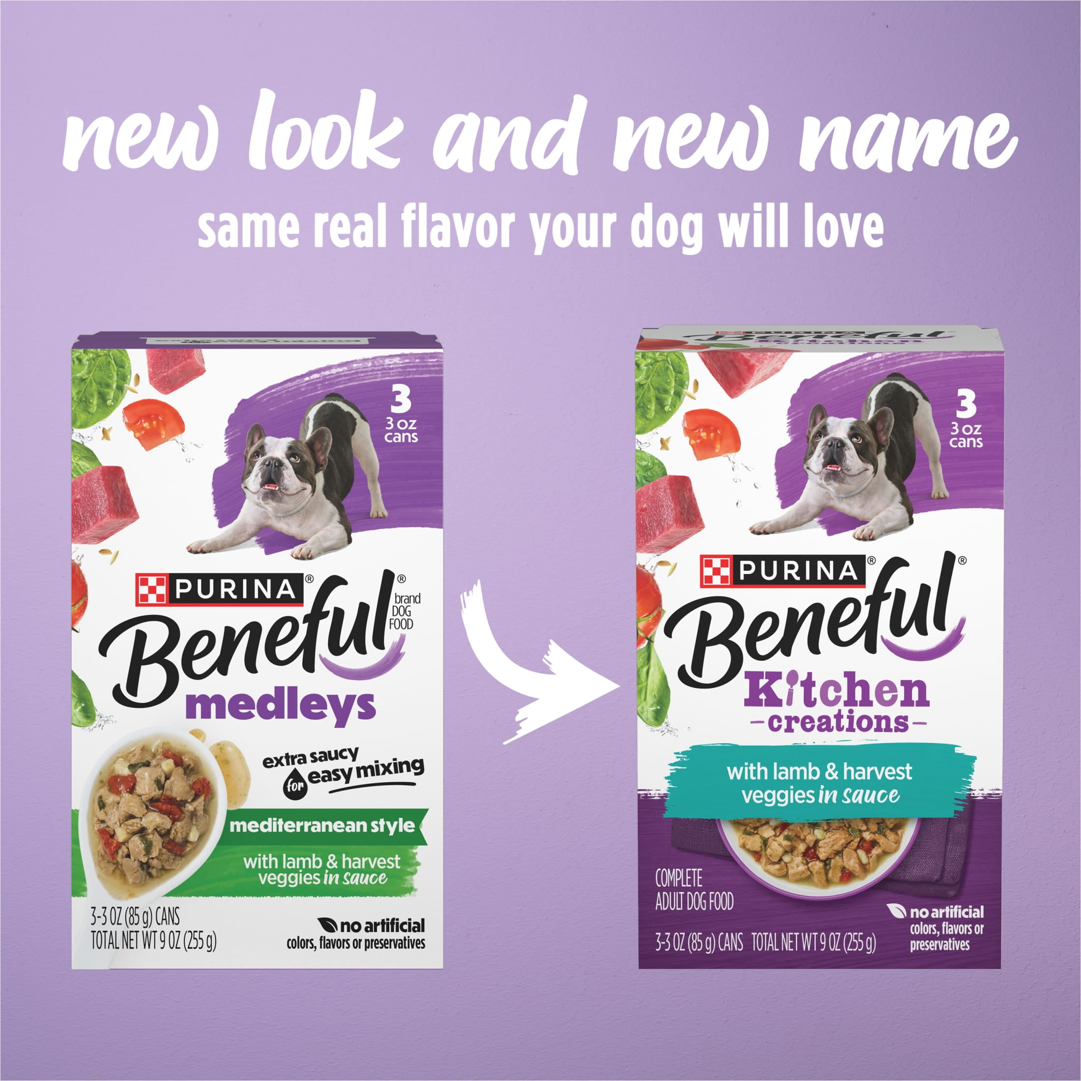 Purina Beneful Kitchen Creations With Lamb and Harvest Veggies in Sauce Wet Dog Food, 3 oz, 8 Pack