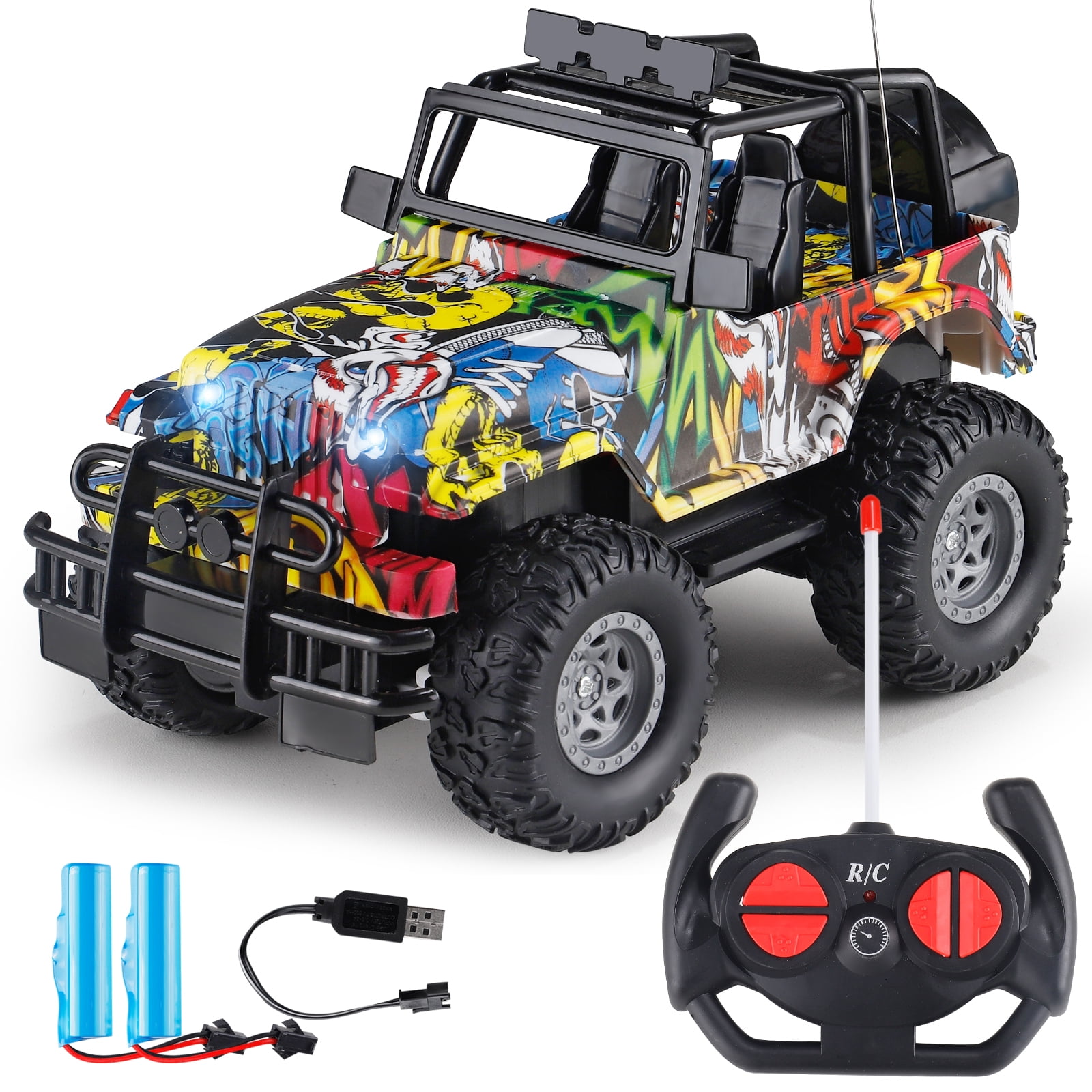 ontsnappen Buskruit professioneel NETNEW RC Cars Toys for Boys 3-6 Years Jeep Monster Truck 1:18 Remote  Control Car 2.4GHz Off Road All Terrain Truck - Walmart.com