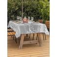thumbnail image 3 of Outdoor Tablecloths with Umbrella Hole & Zipper, Vintage Slate Gray 60 x102 Inch Rectangle Tablecloths, Farmhouse Florals Leaf Coastal Sweet Home Waterproof Table Cloth, Patio Table Covers, 3 of 8