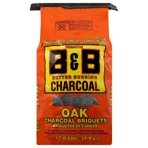B&B Charcoal Burning Grilling Oak Barbecue Charcoal Briquettes, 17.6