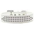 thumbnail image 1 of Three Row Clear Crystal Dog Collar White Size 20, 1 of 1