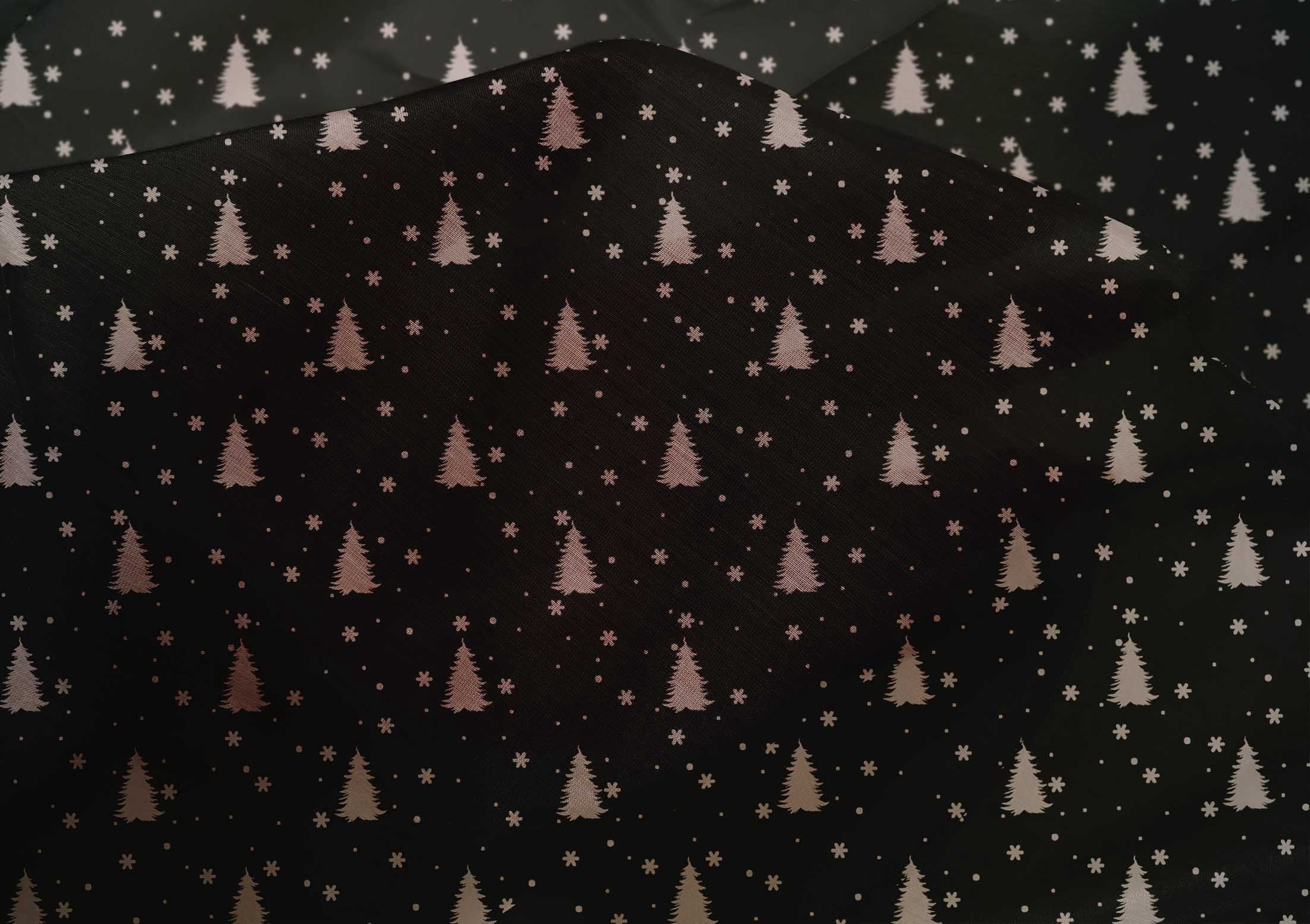 oneOone Cotton Silk Black Fabric Merry Christmas Quilting Supplies Print Sewing Fabric By The Yard 42 Inch Wide
