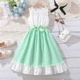 thumbnail image 7 of Mint Green Girls Off-the-Shoulder Dress with Flared Sleeves and Long Flared Skirt, 7 of 7