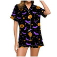 thumbnail image 1 of Kcodviy Peignoirs Décontractés d'Halloween Imprimés pour Femmes Ensemble Pyjamas et Shorts Combinaison Pyjamas pour Femmes Pyjamas Ensemble de Pyjama pour Femmes et Shorts Ensemble de Pyjamas pour Femmes, 1 of 6