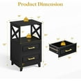thumbnail image 6 of Superjoe Tall Nightstand Set of 1, Side Table with 2 Drawers and Open Shelf Top, Bedside Table with Solid Feet, Modern Night Stand End Table for Bedroom, Living Room, Home Office, Black, 6 of 9