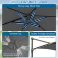 thumbnail image 4 of Gymax Parasol Déporté d'Extérieur de 10 Pi avec Rotation à 360 Degrés, Évent, Base Croisée Incluse, Patio, Gris, 4 of 7