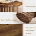 thumbnail image 4 of Round Farmhouse Coffee Table, 31.5" Modern Minimalist Wood Furniture With Metal Base, Sofa Side Center Table For Living Room, 4 of 6