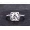 thumbnail image 5 of 1.50 Carat Halo Moissanite and Moissanite Engagement Ring with 18k Gold Plating, 5 of 6