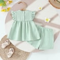 thumbnail image 6 of Baby Girl Clothes Toddler Baby Girl Outfits Floral Summer Clothes Waffle Short Sleeve Shirt Tops Cute Shorts Set, 6 of 9
