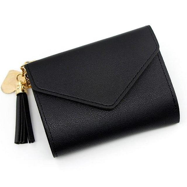 Portefeuille pour Femmes Portefeuille de Luxe pour Dames Portefeuille Court Noir