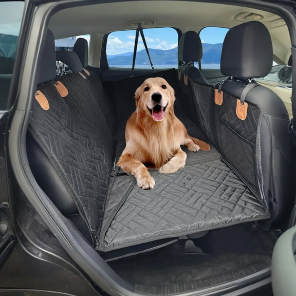 iMounTEK Dog Car Seat Cover for Back Seat, Non-Slip Waterproof Seat Cover Hammock for Car SUV Truck, Black