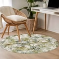 thumbnail image 4 of Small Round Rug 3Ft Washable Non-Slip, Tropical Leaf Circle Area Rugs for Living Room Bedroom, Palm Leaves Plants Vintage Spring Green Indoor Floor Mats Carpet Runner for Home Decor, 4 of 8