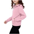 thumbnail image 5 of felwors Girls Zip Up Hoodies Kids Casual Long Sleeve Sweatshirt Fall Jacket with Pockets (Pink,9-10 Years), 5 of 6