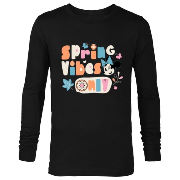 Disney Minnie Mouse Spring Vibes Only Springtime - Long Sleeve T-Shirt for Men - Customized-Black