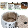 thumbnail image 3 of Soporte para Filtro de Café Contenedor de Filtro de Café de Madera Almacenamiento de Filtro de Café con Tapa Cesta Dispensadora de Filtro de Café Rústica, 3 of 5