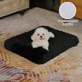 thumbnail image 2 of Waterproof Dog Crate Pad, Plush Dog Kennel Bed with Removable Cover, Faux Fur, Washable, 21"x13", Black, 2 of 14