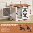 thumbnail image 3 of Flycity 27.5" Farmhouse Dog Crate Furniture with Sliding Door for Puppy, Wooden Dog Kennel Indoor with 3 Doors, Decorative Pet House End Table for Living Room, White, 3 of 8