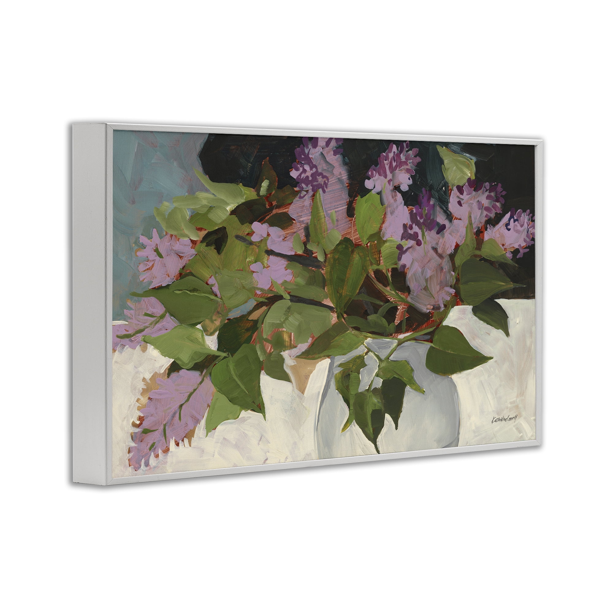Stupell Industries June Lilacs Bouquet White Framed Giclee Art, design by Katherine Lovell