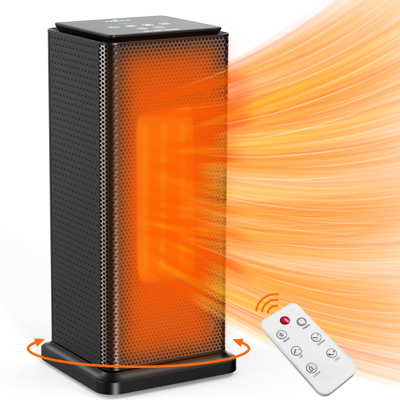 Space Heater, Portable Electric Heater 1500W PTC with Thermostat