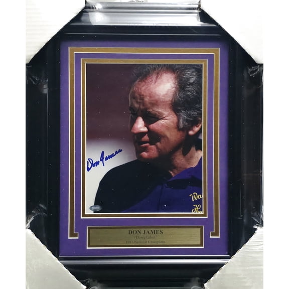 Don James Autographed Framed 8x10 Photo Washington Huskies MCS Holo #88809