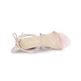 thumbnail image 5 of BLISSFUL STEP Inspired Women's Shoes Open Toe Lace Up Block Heel Strappy Heels Bling Pink 11, 5 of 8