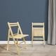 thumbnail image 1 of Juego de 2 sillas plegables de madera para uso casual con acabado natural, 1 of 7