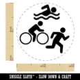 thumbnail image 2 of Triathlon Icons Swim Bike Run Self-Inking Rubber Stamp Ink Stamper - Dry Pad (No Ink) - Mini 1/2 Inch, 2 of 7