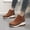 Brown, variant on Women's Fashion Retro Solid Color Splicing Boots Thick Sole High-Heels Round Toe Casual Boots