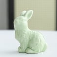 thumbnail image 7 of Xecvkr Easter Bunny Shaped Cute Home Decor Small Ceramic Ornament Crafts Realistic Flexible Desktop Living Room Study Bedroom Multi Style 1pc Green, 7 of 7