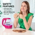 thumbnail image 3 of OVENTE Glass Electric Kettle Hot Water Boiler 1.5 Liter Borosilicate Glass Fast Boiling Countertop Heater - BPA Free Auto Shut Off Instant Water Heater Kettle for Coffee & Tea Maker - Pink KG83F, 3 of 11