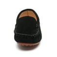 thumbnail image 3 of DADAWEN Boys Girls Black Loafers Slippers Casual Shoes Comfortable Suede Moccasin Flats Shoes 1 Little Kid, 3 of 6
