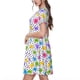thumbnail image 2 of Balery Bear And Polka Dot Vestidos sueltos de manga corta para mujer, vestidos de verano 2025, vestidos casuales de corte A con vuelo., 2 of 6