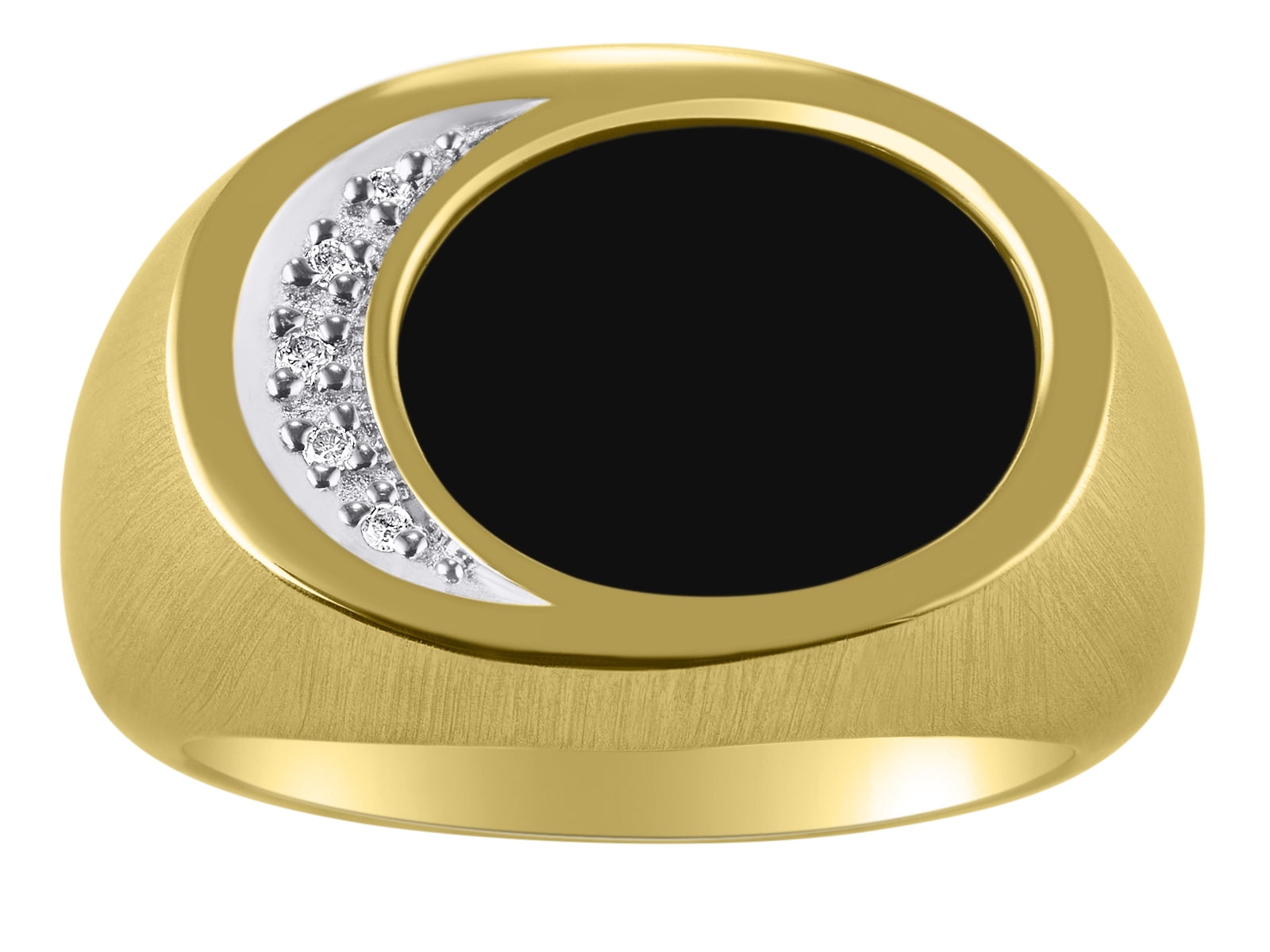 RYLOS Mens Rings 14K Yellow Gold Designer Ring With Diamonds and Black Onyx  Rings For Men Men's Rings Gold Rings Sizes 8,9,10,11,12,13 Mens Jewelry